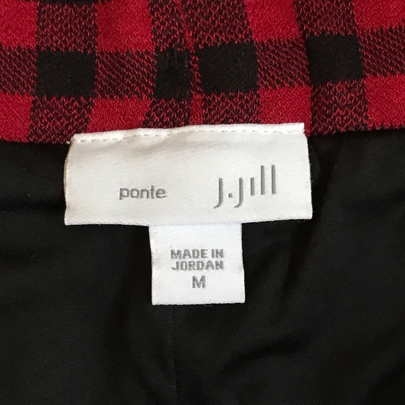 SOLD! ⚡️J. Jill Red Plaid Skirt Knee Ponte Skirt - Picture 4 of 8
